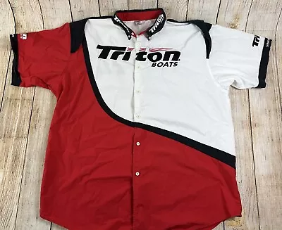 Mens Triton Fishing Shirt Tournament Shirt Short Sleeve Embroidered Logo XXL • $25