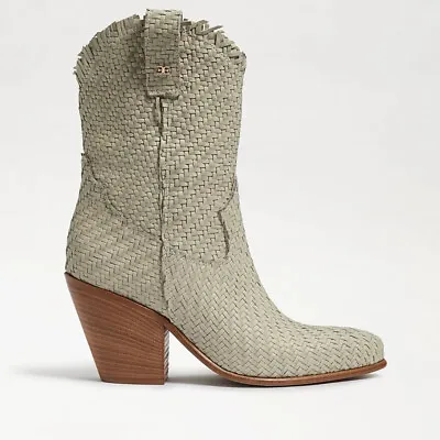 Sam Edelman Tracy Off White Stacked Heel Pointed Toe Pull On Western Boots • $59.95