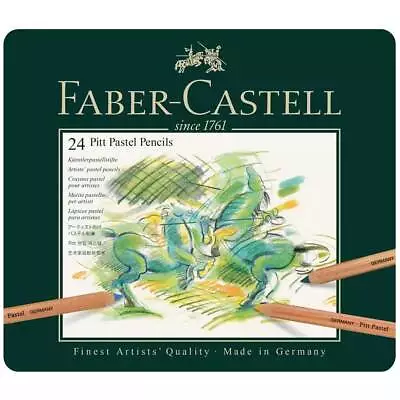 Faber-Castell Pastel Pencils Pitt Vibrant Colour Laydown Tin Of 24 (112124) • $41.99