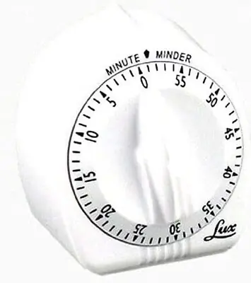 Lux Minute Minder Timer Mechanical White With Black Markings 60 Min • $19.65