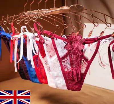 £4.29 • Buy Sexy Thong G-String Lace Tie Side Lingerie Panties Knickers Womans One Size UK