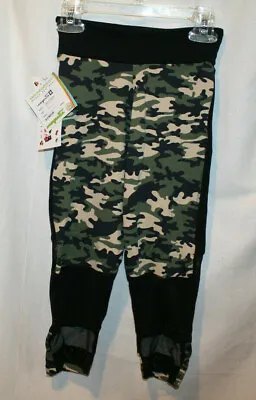 Nwt Margarita Supplex Women Sportweare Capri Black Camo Print Size 1 With Mesh • $32.50