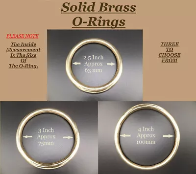 Solid Brass Cast O Rings [ 2.5  To -5  ][ 63 75 100 125 Mm ] Leathercraft * • £5.99