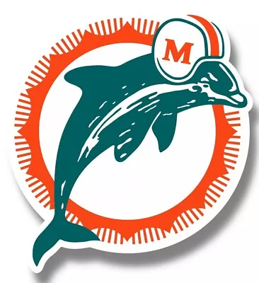 Miami Dolphins 74 - 89 Logo - Die Cut Laminated Vinyl Sticker/Decal - NFL • $3.75