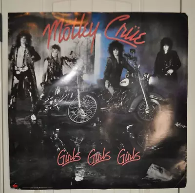 Motley Cure Girls Girls Girls Poster 1987 Elektra Records Store Promo • $29.99