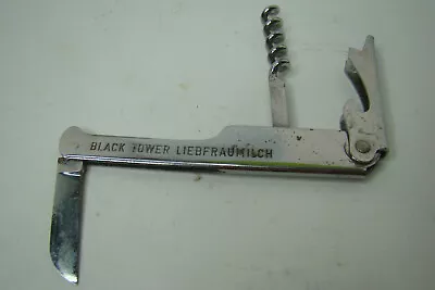 Vintage Black Tower Liebfraumilch Stainless Advertising Bar Tool Wine Beer Open • $9.99