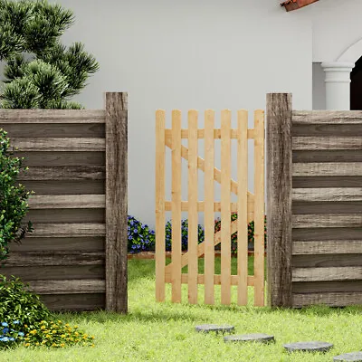 5FT Tall Wooden Fence Gate Garden Gate Outdoor Entrance Palisade Side Door Latch • £55.99