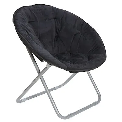 Saucer Soft Folding Home Living Room Sofa Black Oversized Moon Chair Seat Stool  • $38.58