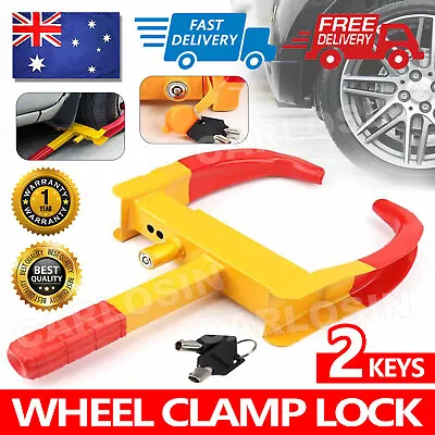 Heavy Duty Wheel Clamp Lock Vehicle Caravan Car Security Anti-theft W/ 2keys • $22.85