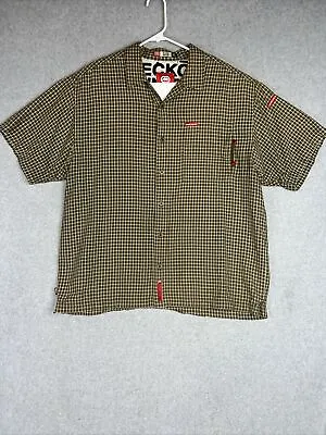VTG Marc Ecko Unlimited Men’s XL Complex Plaid Button-up Short Sleeves Cotton • $15.75