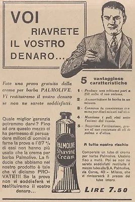 V0613 Shaving Cream Palmolive - Advertising D'Epoca - 1931 Vintage Advertising • $7.15