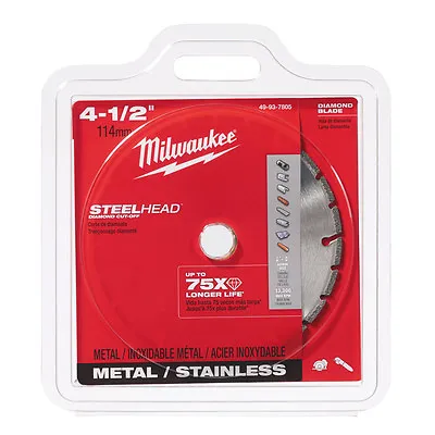 Milwaukee 49-93-7805 4-1/2 In. STEELHEAD Diamond Cut-Off Blade • $18.99