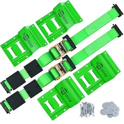 Wheel Chock Tie-Down Kit Heavy Duty E Track Trailer Tie Down Tire Straps For... • $80.71