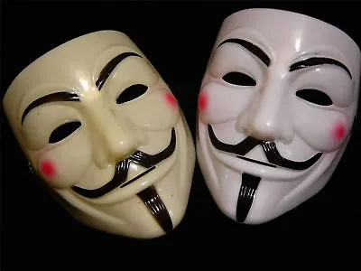 1 X Anonymous V For Vendetta Guy Fawkes Fancy Dress Costume Face Mask 2 Colours • £6.99