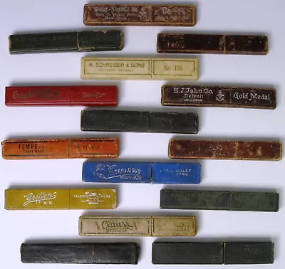 Straight Razor Boxes Assorted Brands ANTIQUE 100+ Years Old Lot Of 15 Boxes • $59.99