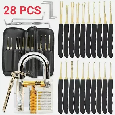 $24.79 • Buy Practice 28pcs Pick Set Extractor Lock Unlocking Padlock Key Tool Transparent AU