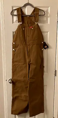 Dickies NWT Men's Duck Bib Workwear Overalls Brown Size 30x30 • $75