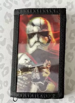 Star Wars Bi Fold Wallet Fabric Printed 5.5  X 3  Black Red Used • £1.99