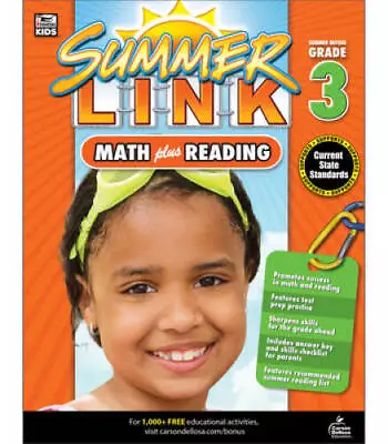 Math Plus Reading Workbook: Summer Before Grade 3 (Summer Link) - GOOD • $3.99