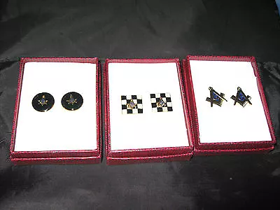 Quality Square Compass Masonic Cufflinks Dress Shirts Blue Lodge Boxed Gift NEW! • $21.95