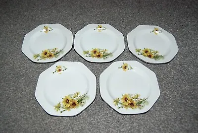 Vintage Retro J & G Meakin Side Plates Sunflower X 5 • £4.95