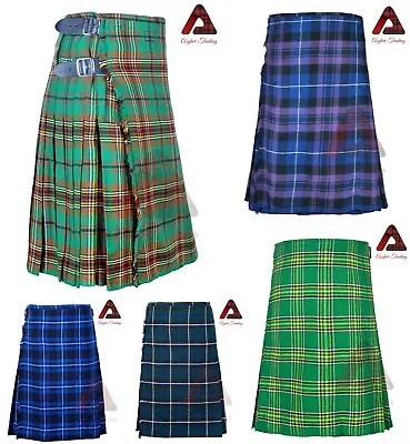 Men's Handmade Scottish 8 Yard Tartan Kilt Highland Casual Kilts 15 Colors    • $69