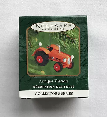 2000 Antique Tractors #4 ~ Wheels Turn ~ Hallmark Miniature Ornament • $3.95