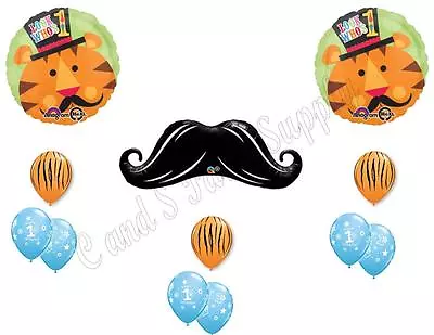 MUSTACHE TIGER CIRCUS 1st Birthday Party Balloons Decoration Supplies First • $18.50