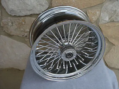 18x8.5  Chrome Fat Spoke Rear Dual Disc Wheel For Harley Choppers 240 250 Tire • $449.95