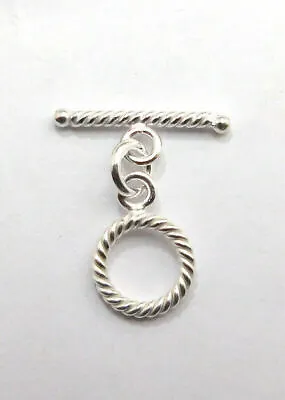 16 Set 10x18mm Bali Toggle Clasp Sterling Silver Plated 569 Mtt-106 • $6.99