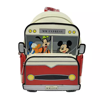 Loungefly Disney Mickey And Friends Road Trip Mini Backpack Donald Goofy Pluto • $129.95