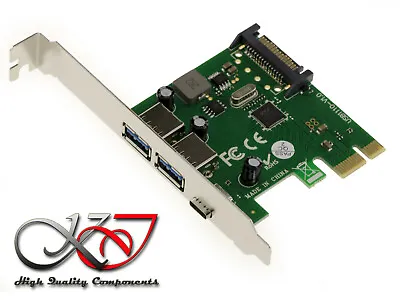 £23.02 • Buy PCI Express Pcie USB 3.0 USB3 5G - 2x A+ 1x C - Via Vli VL805 Low High Profile