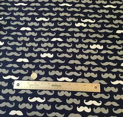 1/4 Yard Mustache Anyone?  Love The Mustache! 100% Cotton Fabric • $5.99