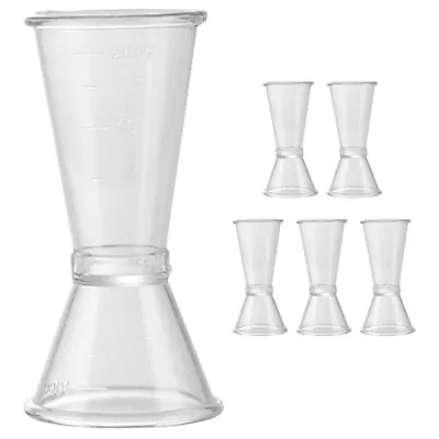  6 Pcs Double Jigger Shot Glass Plastic Double-ended Measuring Cup Milk Tea • £10.98