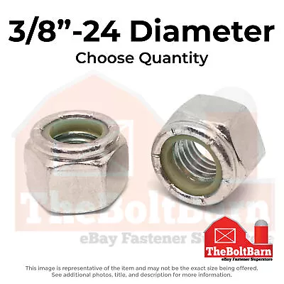 3/8 -24 Stainless Steel Nylon Insert Hex Nuts (Choose Qty) • $9.13