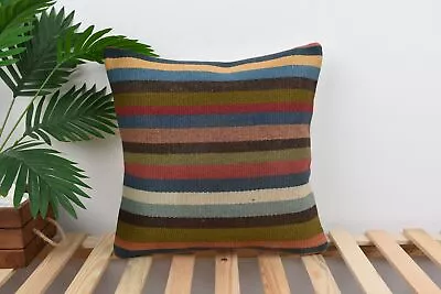 Home Decor Pillow Pillow 18 X18  Red Pillow Vintage Kilim Pillow • $21.42