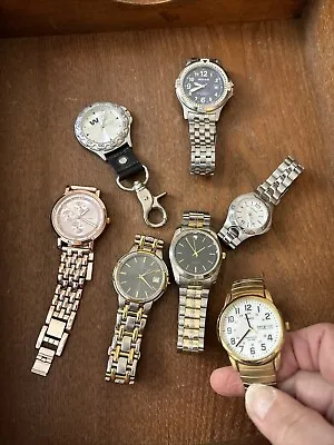 Watch Lot Of 7 Mens Womens  Tourneau  Pierre Cardin Quartz Timex Milan Watches • $64