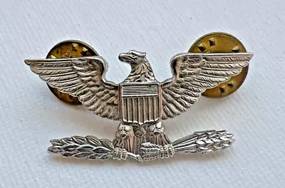 Vintage Navy  WWII  Sterling Silver Colonel Eagle Rank Pin  Crest Wings-1.5inch • $50