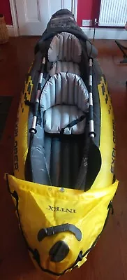 Intex Explorer K2 Kayak 2 Person Inflatable Canoe Boat With Pump - Yellow/ Black • £63.99