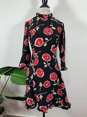 Kate Spade Hazy Rose Dress Floral Dress Black Size 0 • $99.99