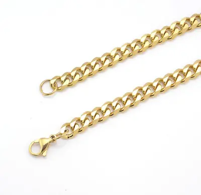 Men Women Gold Silver Stainless Steel 2/3/5/7mm Cuban Curb Chain Necklace 16-36  • $4.95