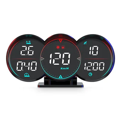 HUD Gauge Car GPS Speedometer Digital Head Up Display LED Clock Overspeed Alarm • $47.60