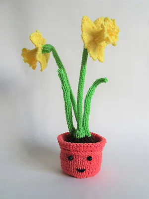  KNITTING PATTERN Daffodils Pot Flowers Chocolate Orange Easter Cover Cosy  • £2.97