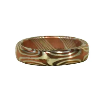 Artisan Made  Mokume Gane  Band  Ring  Sterling Silver Copper  Handmade  Wedding • $115