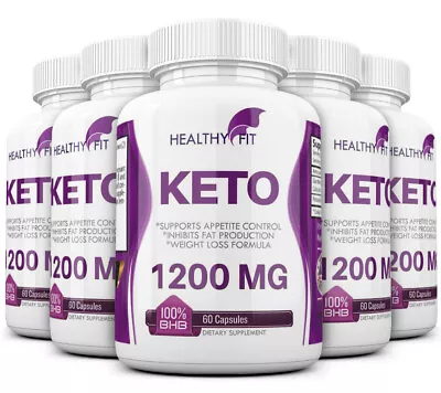 5 X KETO BHB 1200mg PURE Ketone FAT BURNER Weight Loss Diet Pills Ketosis • $18.95