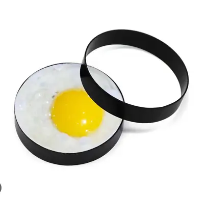 2pc Non Stick METAL EGG FRYING RINGS Perfect Circle Round Fried Poach Mould Eggs • £3.29