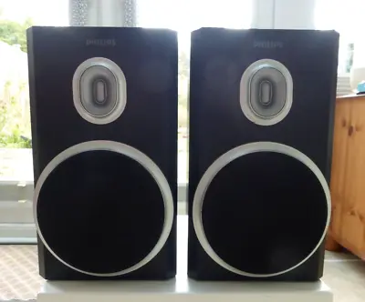 Philips Wired Bookshelf Speakers X 2 For Micro Hi Fi • £12.99