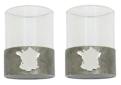 £159.99 • Buy French Outline Map Pair Of Pewter Based Shot Glasses Round 50ml Gift 586