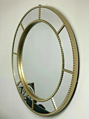 £29.99 • Buy Large Round Window Wall Mirror Shabby Chic Art Deco Moroccan Gold 61x61cm