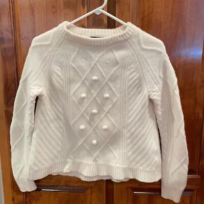 J. Crew Women’s Size Small Cream Cable Knit Sweater 100% Wool • $0.99